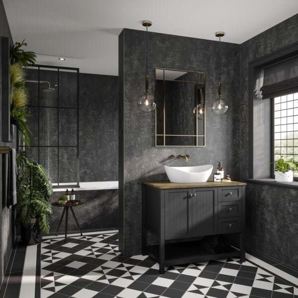 Graphite Elements bathroom wall panels from the Linda Barker Collection