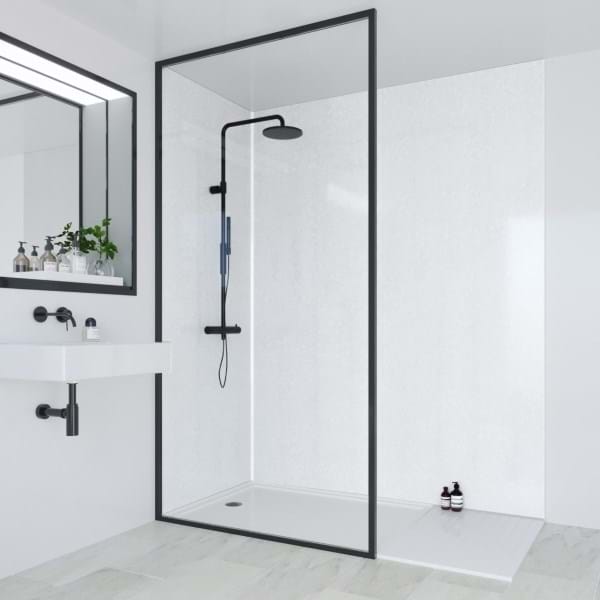 Frost White bathroom wall panels by Multipanel